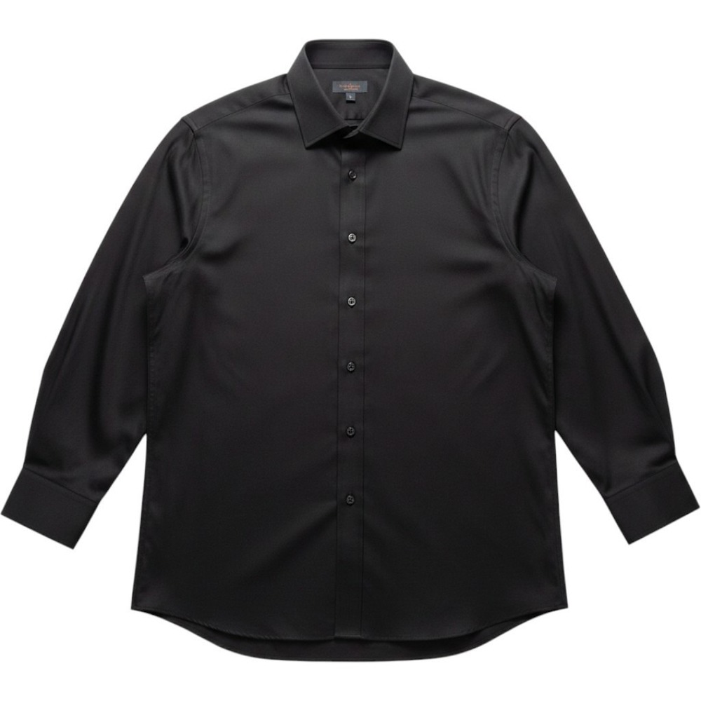 Henri Picard Dress Shirt Mens 19.5 36/37 Black Single Needle Tailoring Button Up